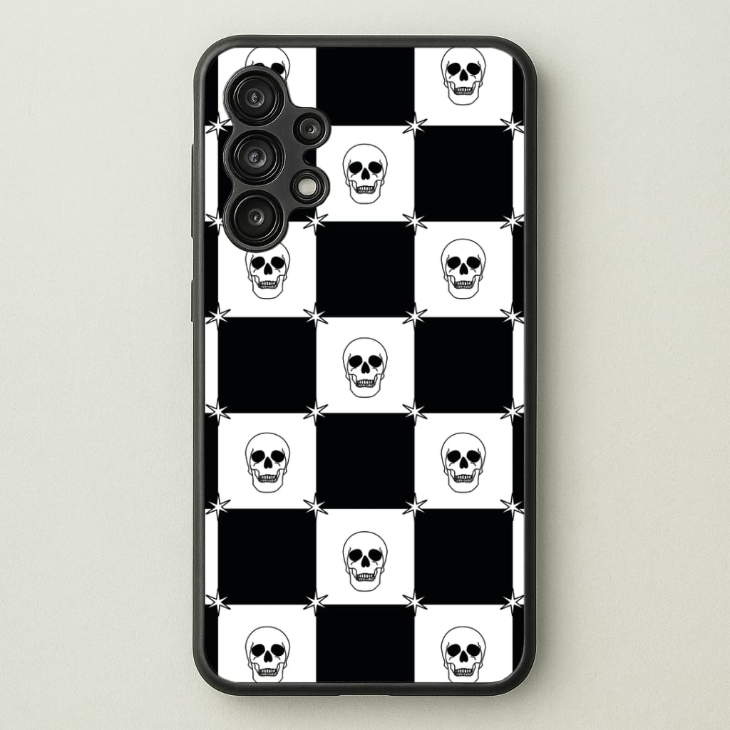 Checkered Skulls Pattern Galaxy A13 Case