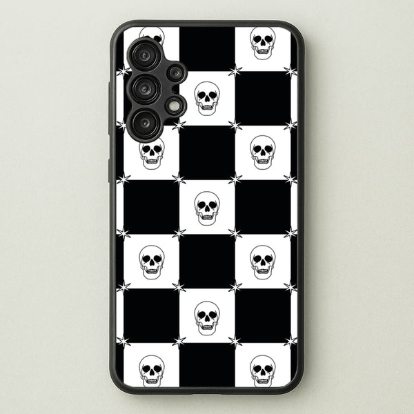 Checkered Skulls Pattern Galaxy A13 Case