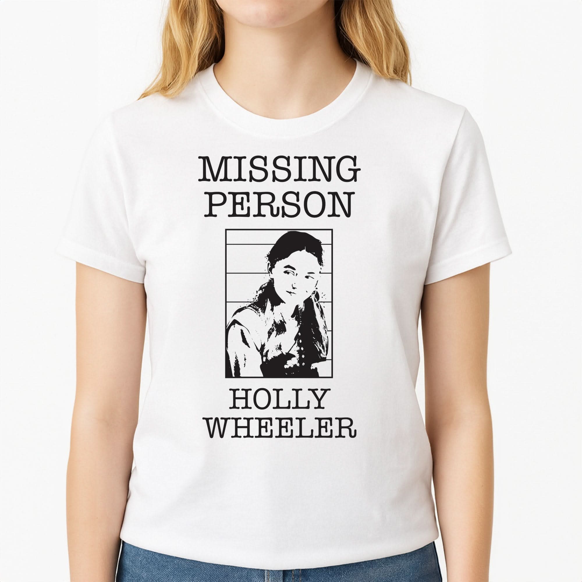 Missing Person Holly Womens T-Shirt