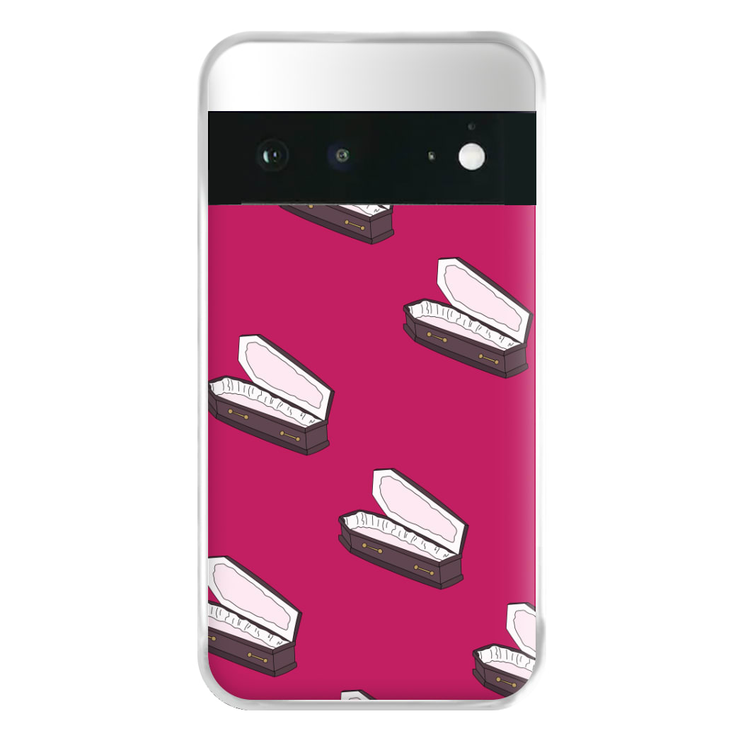 Bright Pink Coffin Pattern Google Pixel 6a Case