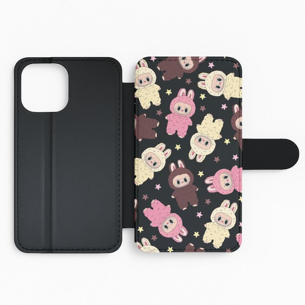 Cute Monsters And Stars Pattern Flip Phone Case