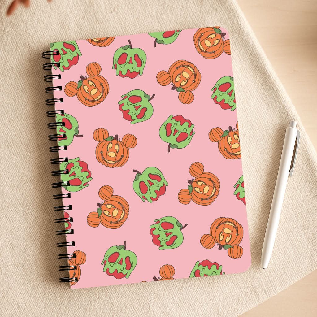 Pumpkin Mouse And Poison Apple Pattern Notepad