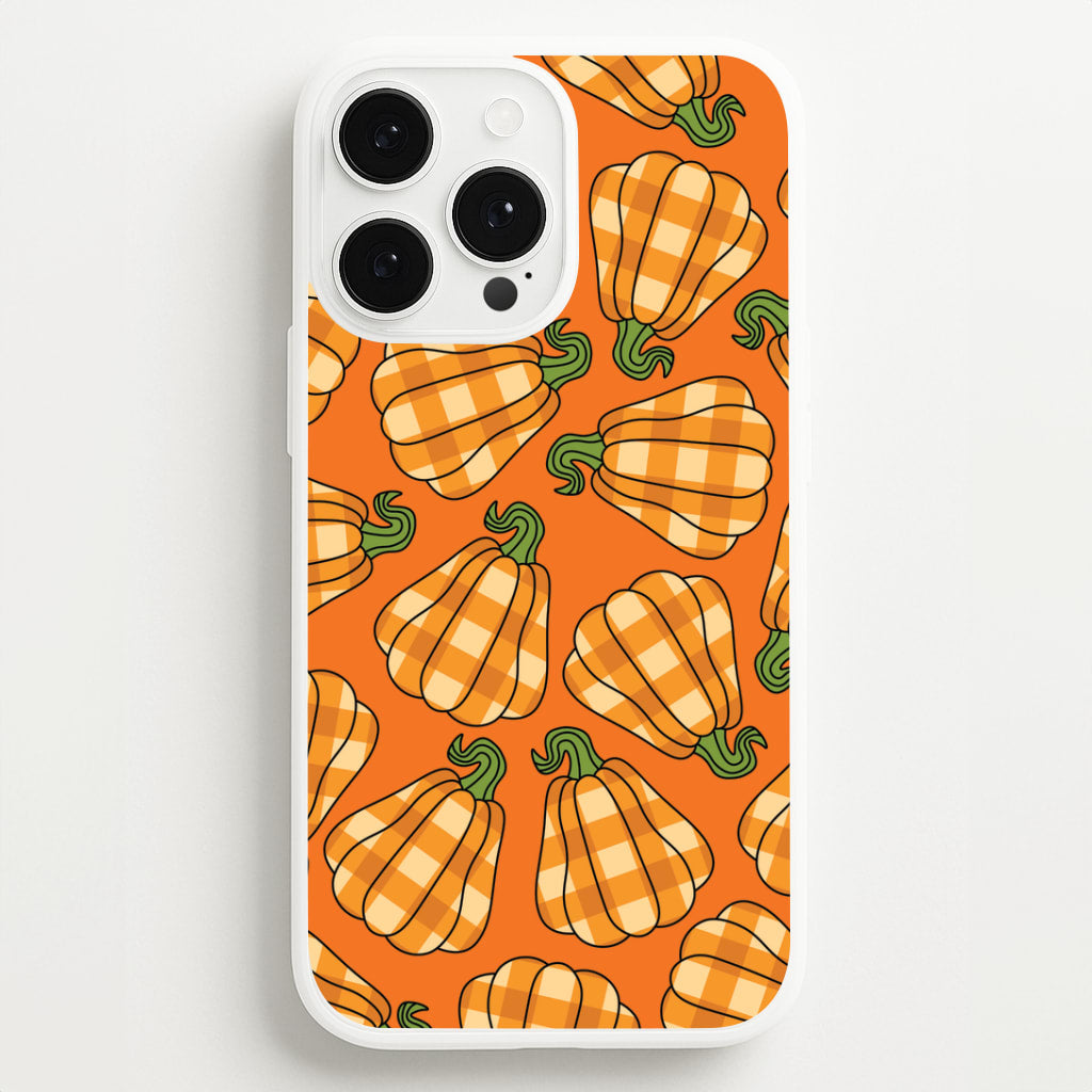 Tartan Pumpkins Pattern iPhone 13 Pro Case