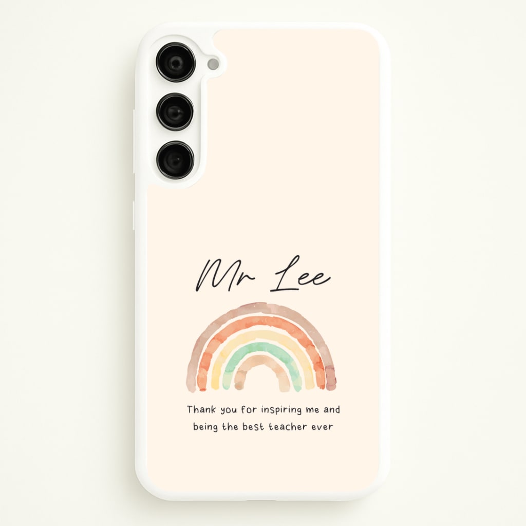 Biege Personalised Teacher Rainbow Galaxy S23 Plus Case