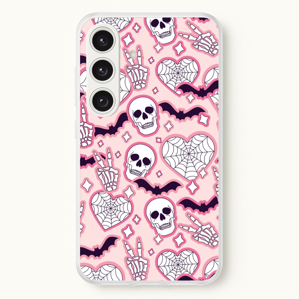 Cute Halloween Stickers Pattern Galaxy S24 Plus Case