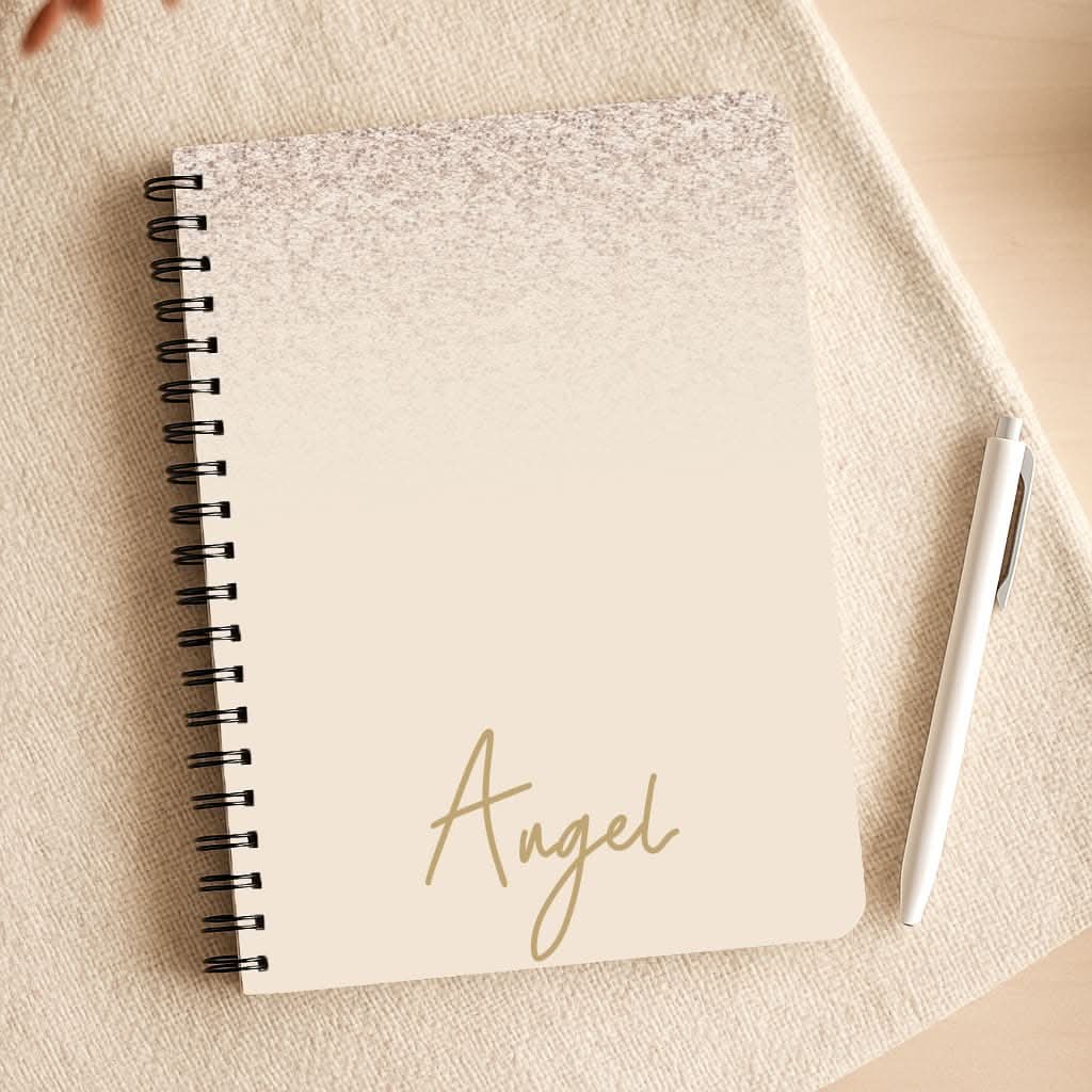 Peach Glitter Personalised Name Notepad