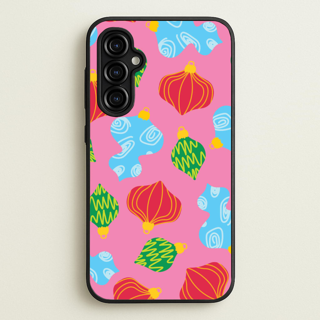 Abstract Christmas Baubles Pattern Galaxy A54 Case