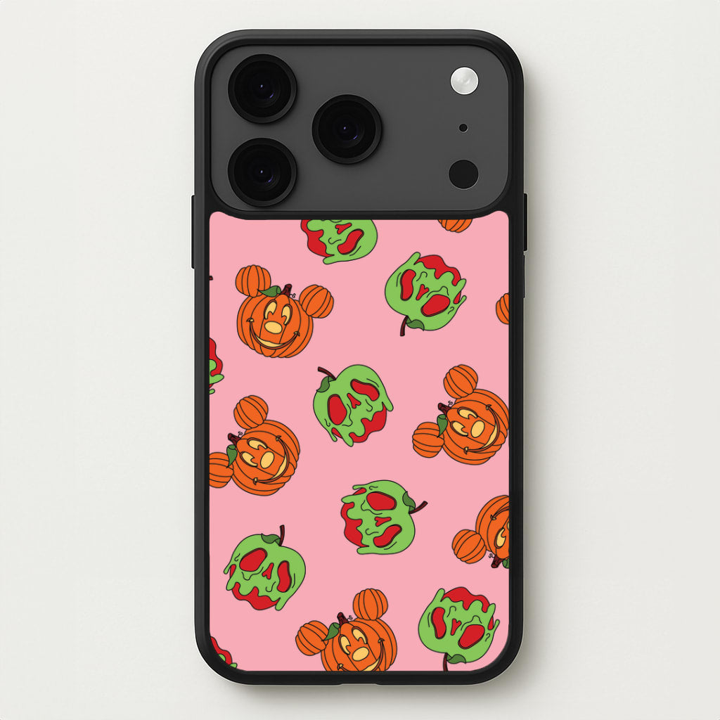 Pumpkin Mouse And Poison Apple Pattern iPhone 17 Pro Max Case