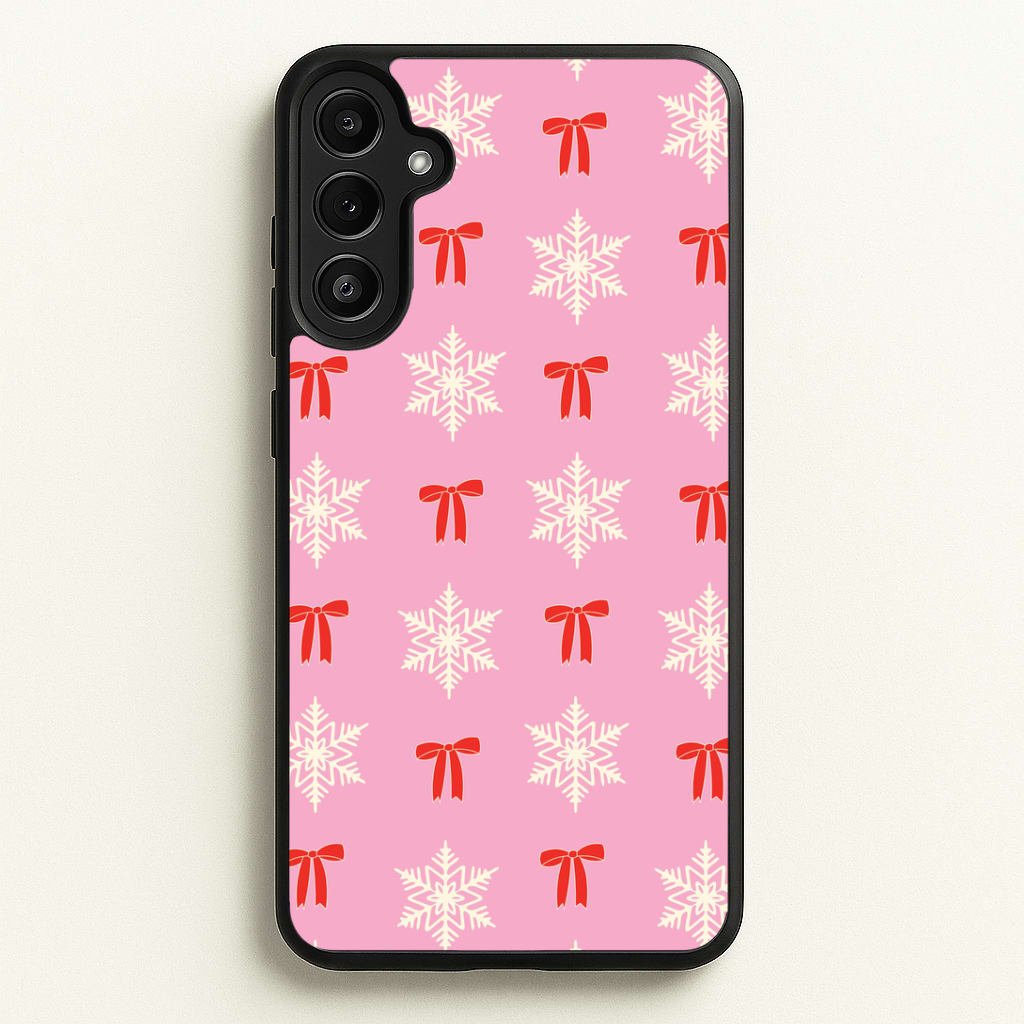 Coquette Bows And Snowflakes Pattern Galaxy A36 Case