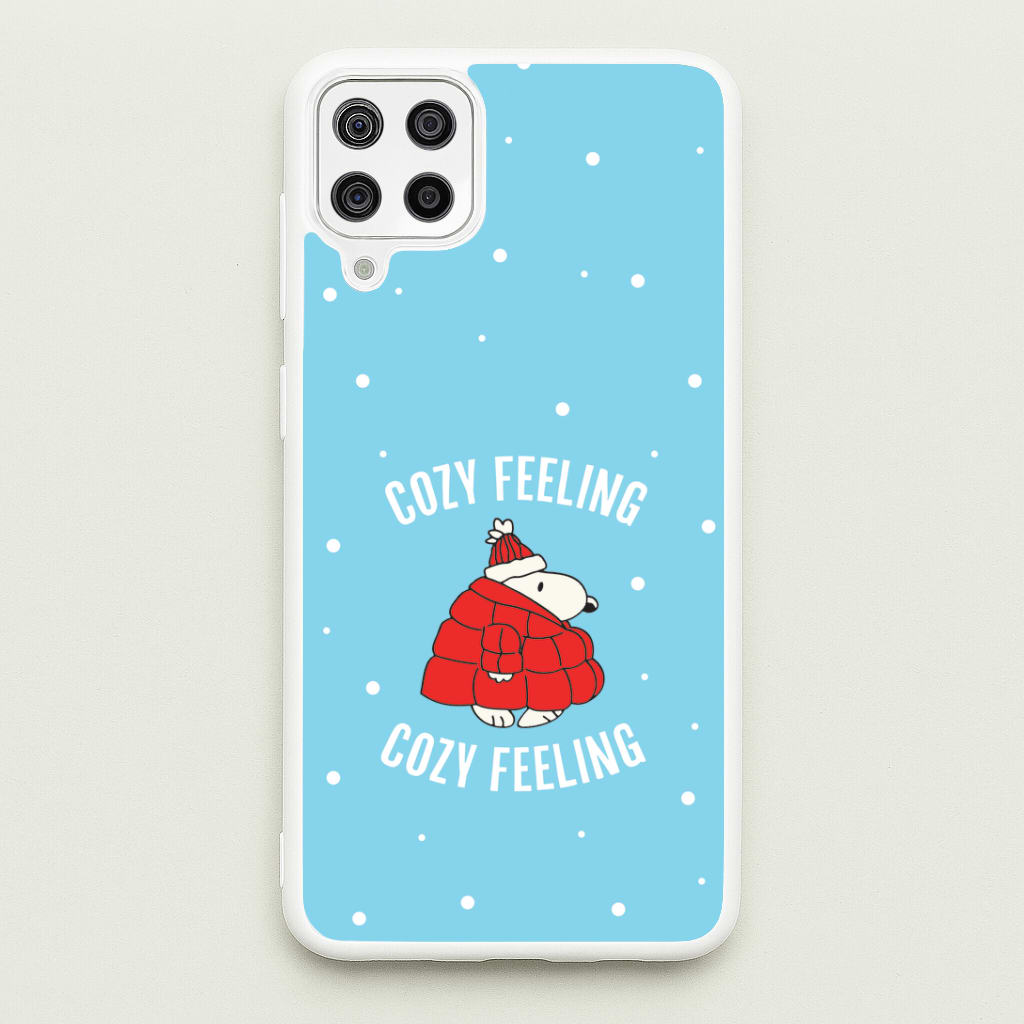 Cozy Feeling Cartoon Beagle Puffer Jacket Galaxy A12 Case