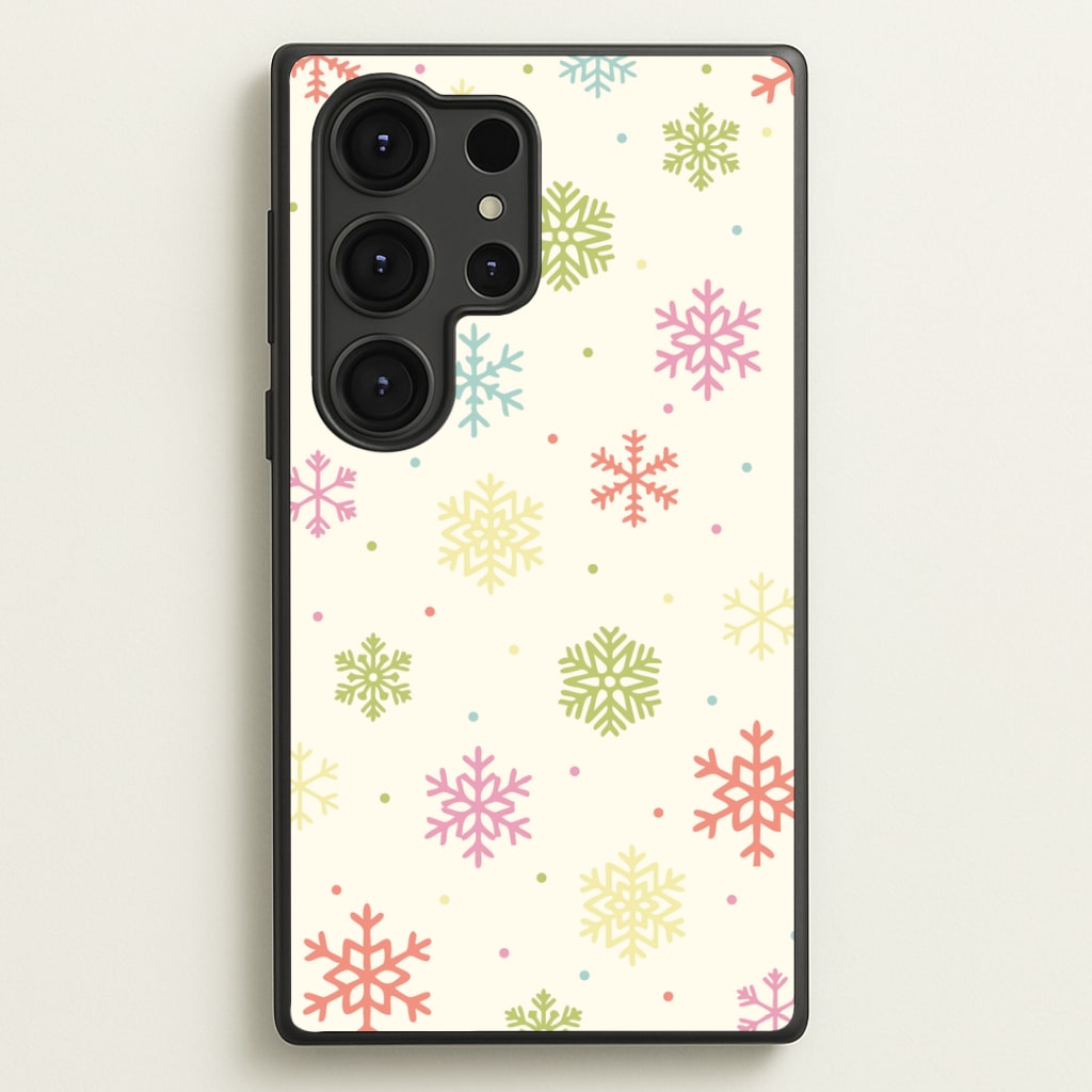 Pastel Snowflakes Pattern Galaxy S25 Ultra Case