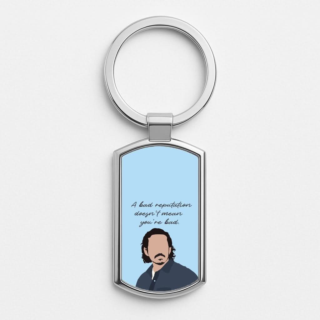 A Bad Reputation Silver Metal Keyring