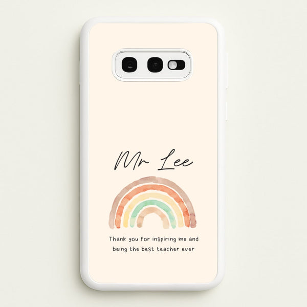 Biege Personalised Teacher Rainbow Galaxy S10e Case