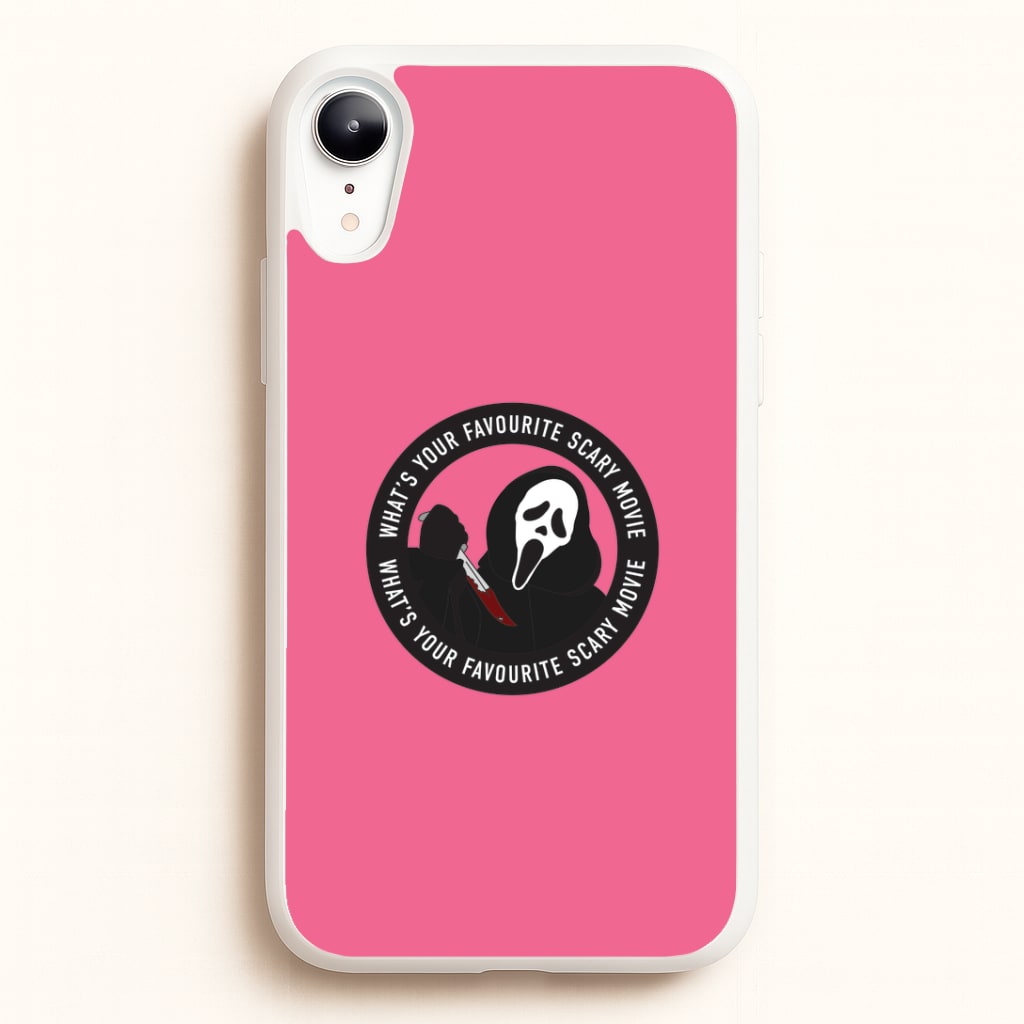 What's Your Favourite Scary Movie Badge iPhone XR Case
