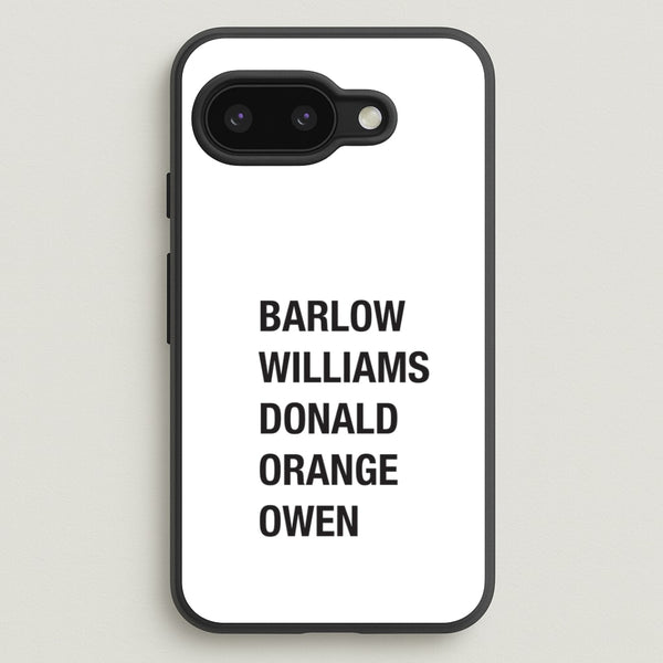Take Band Members Names Google Pixel 9a Case