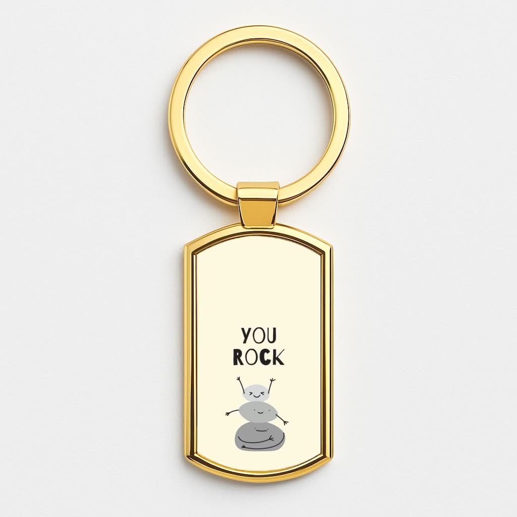 You Rock Gold Keyring