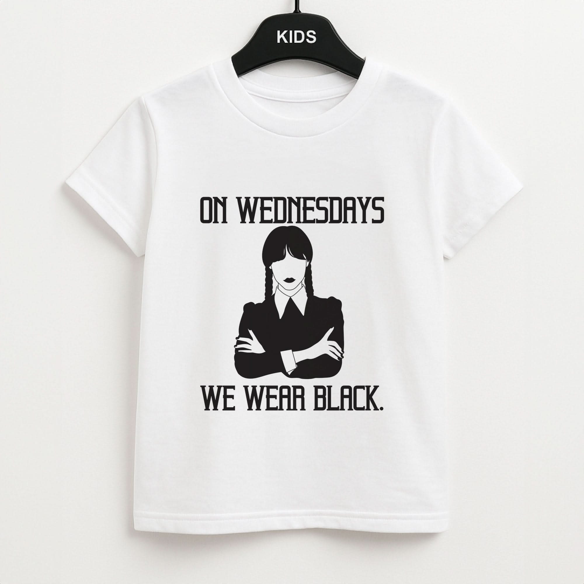 On Wednesdays We Wear Black Kids Unisex T-Shirt
