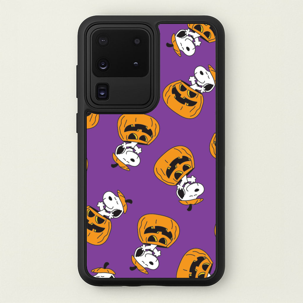 Cartoon Beagle Pumpkin Pattern Galaxy S20 Ultra Case