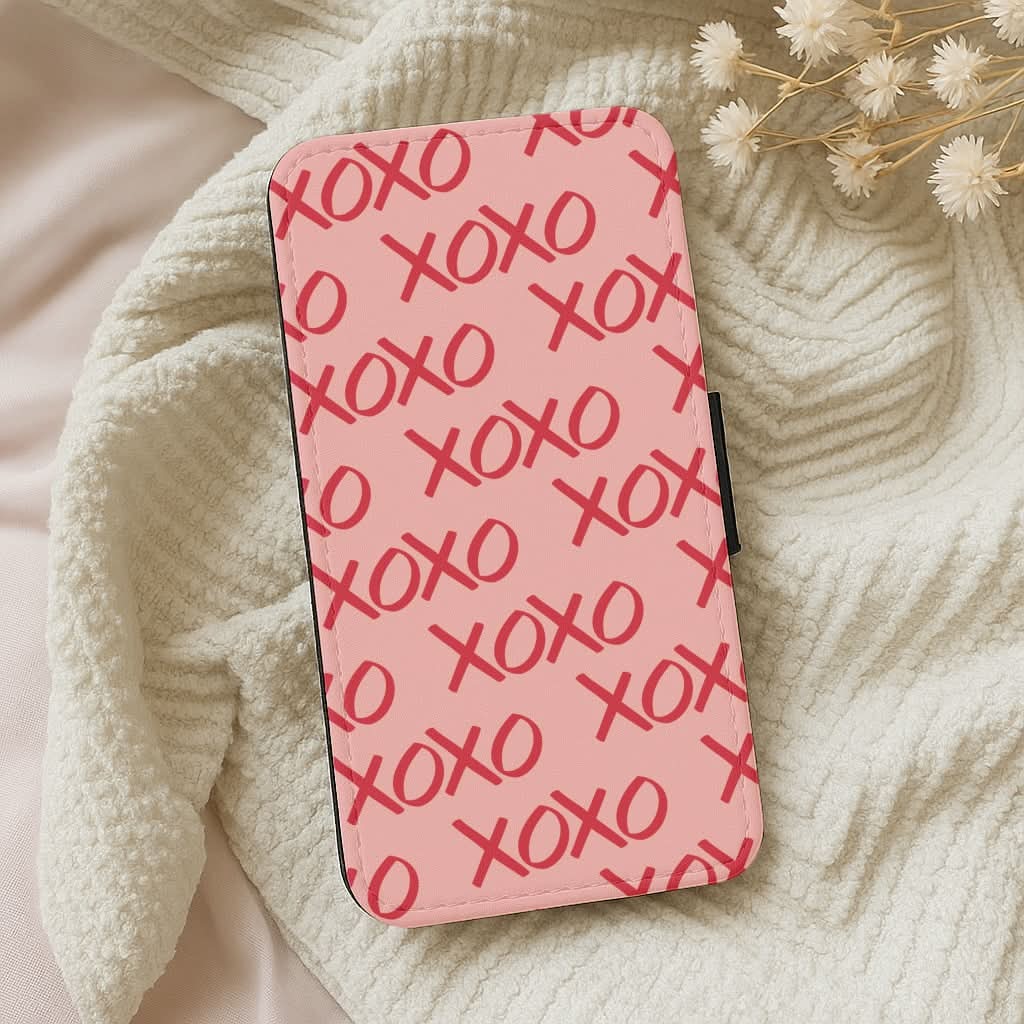 XOXO Pattern Leather Phone Case
