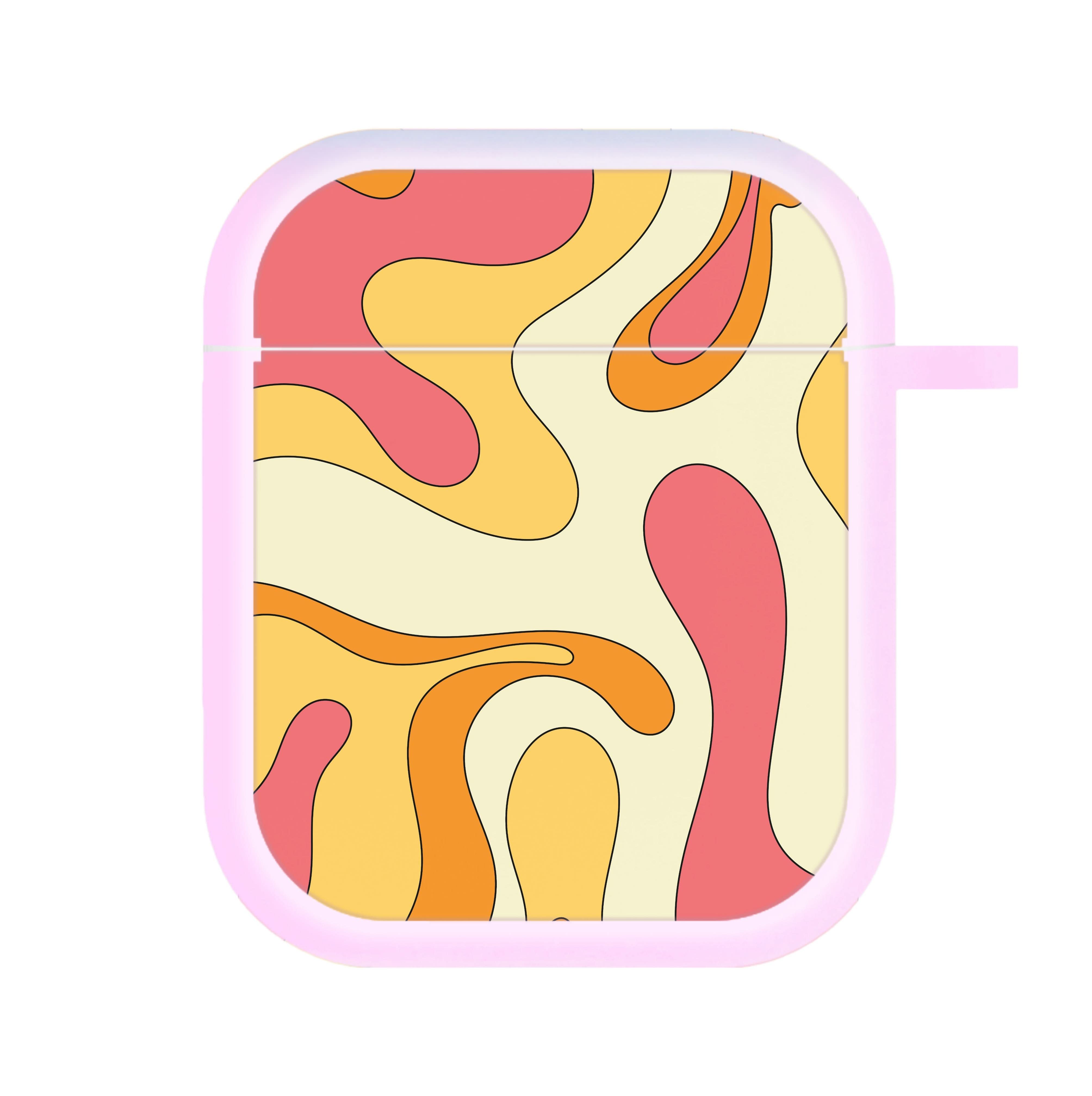 Pastel Waves Abstract Pattern AirPods Case