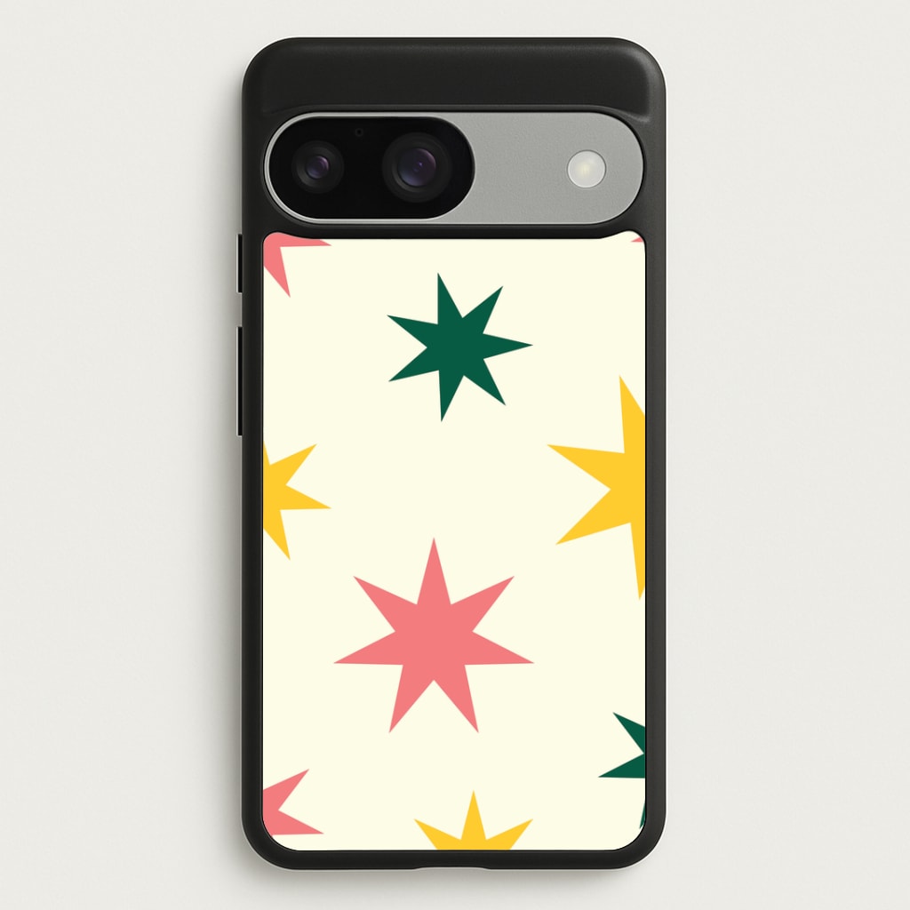 Colourful Christmas Stars Pattern Google Pixel 9 / 9 Pro Case