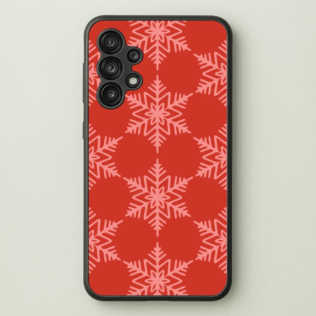 Red Giant Snowflakes Christmas Pattern Galaxy A13 Case