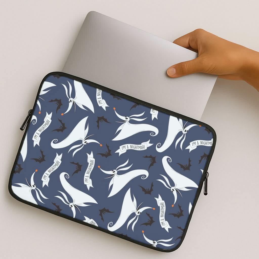 Skeleton Dog And Bats Pattern MacBook Cover