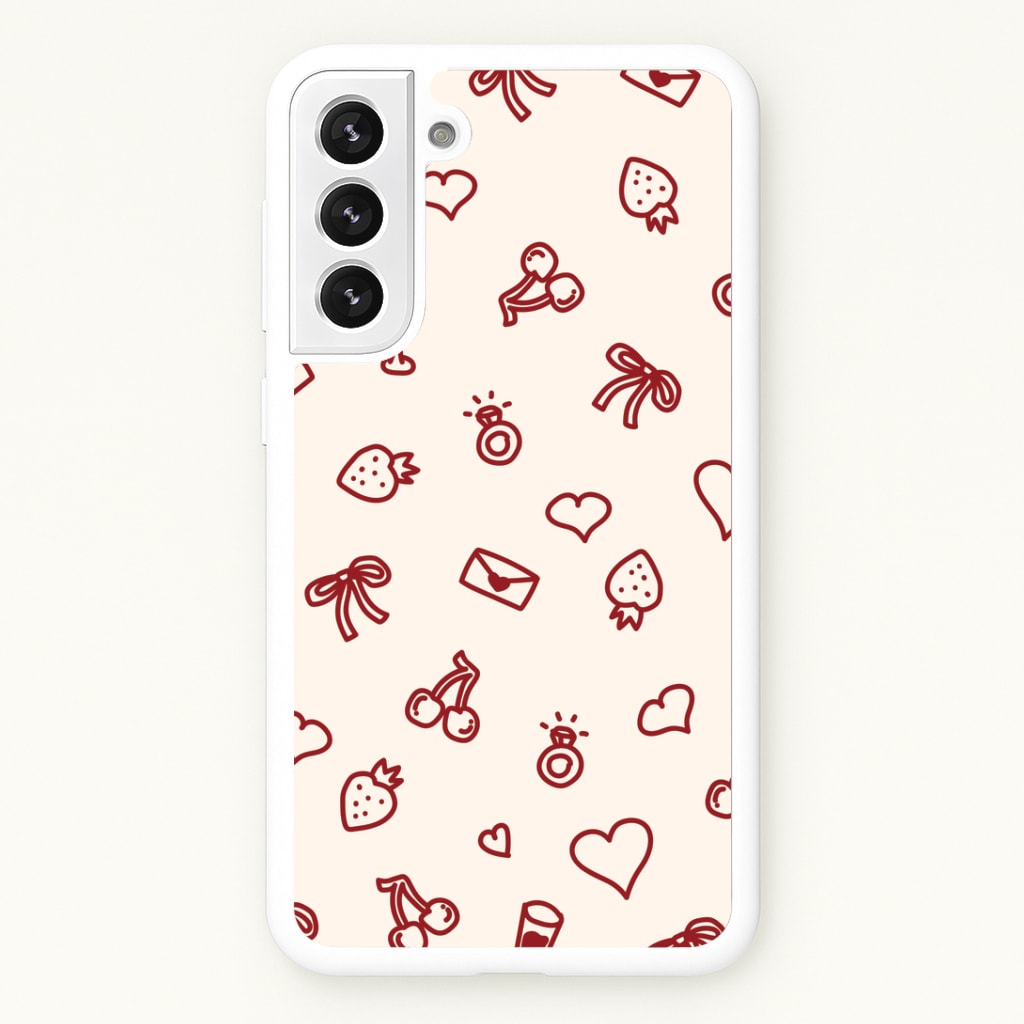 Valentines Doodles Galaxy S22 Case