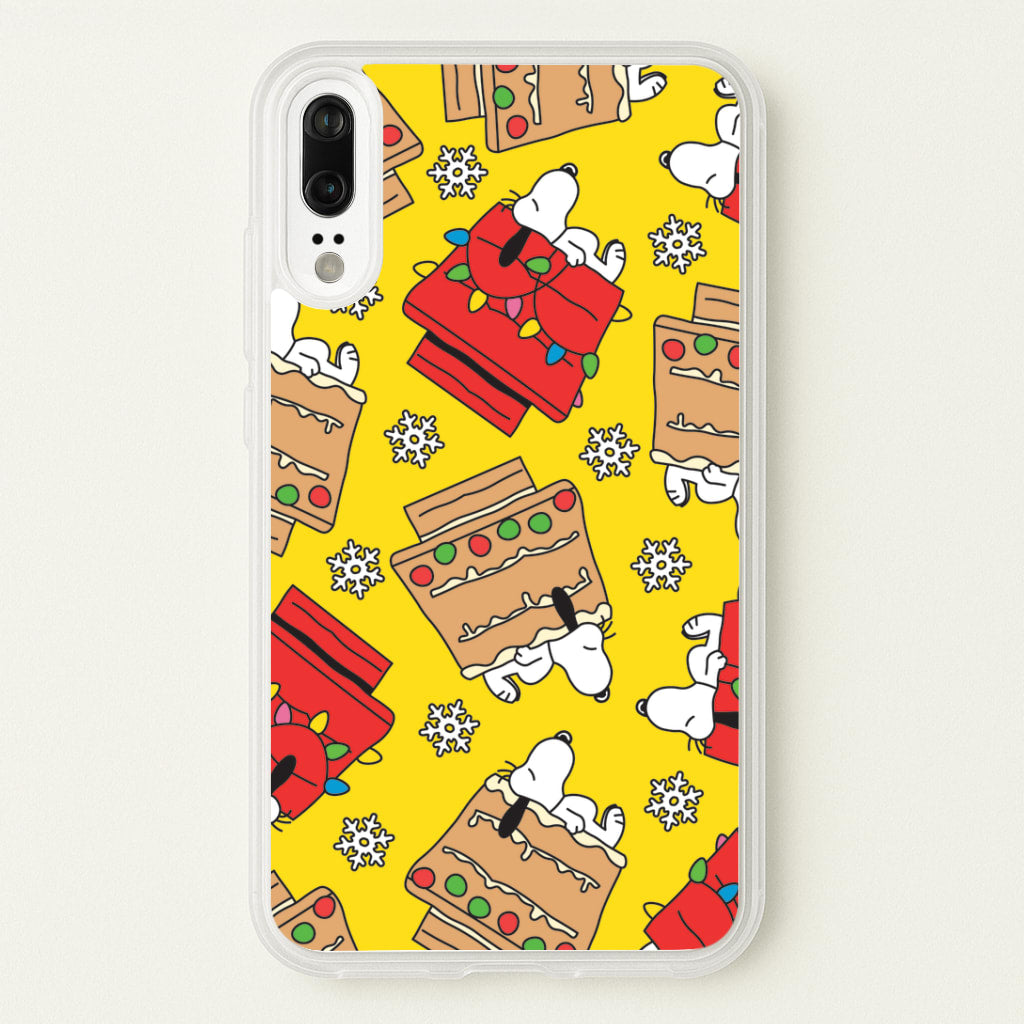 Cartoon Beagle Fairylights And Gingerbead Pattern Huawei P20 Case