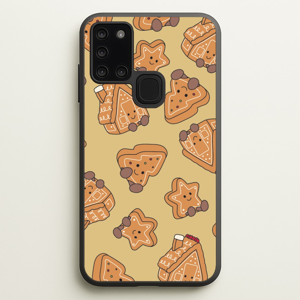 Gingerbread Plushies Pattern Galaxy A21s Case