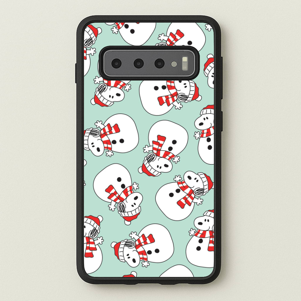 Cartoon Beagle Snowman Pattern Galaxy S10 Case