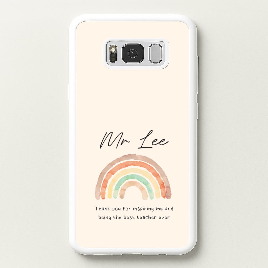 Biege Personalised Teacher Rainbow Galaxy S8 Plus Case