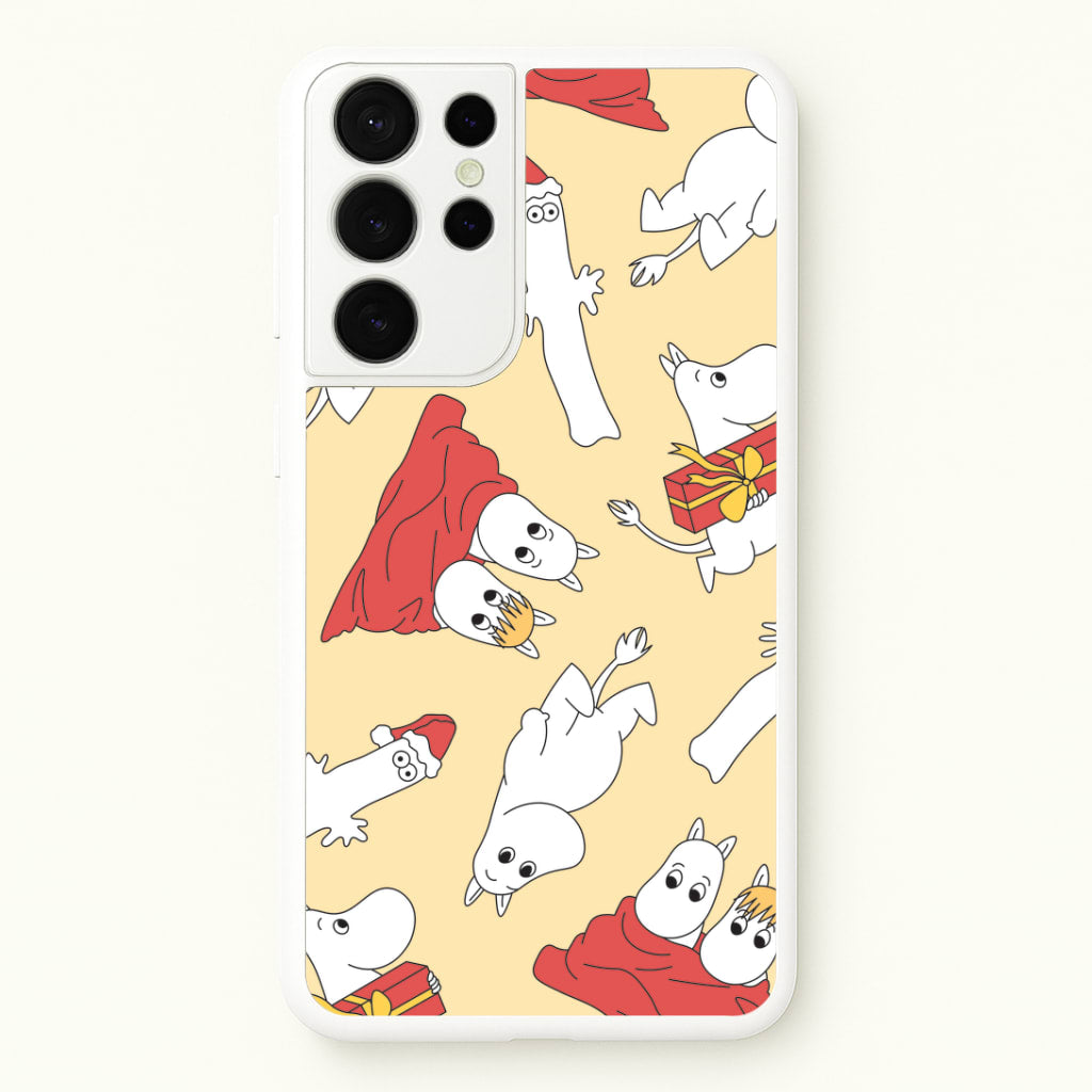 Christmas Mooms Pattern Galaxy S21 Ultra Case