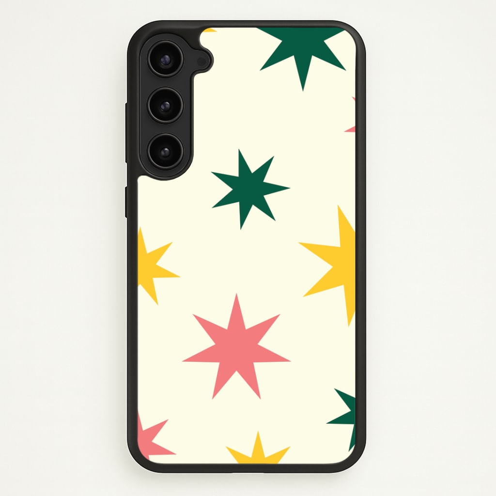 Colourful Christmas Stars Pattern Galaxy S23 Case