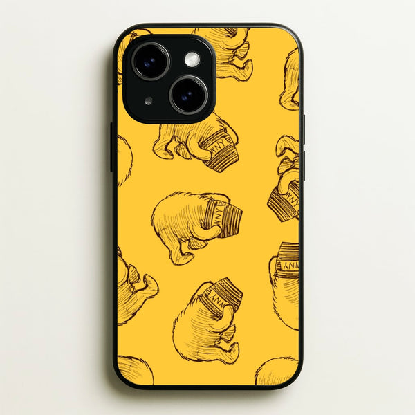 Winnie Honey Pot Pattern iPhone 15 Plus Case