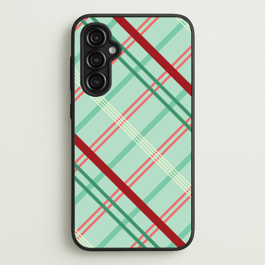 Pastel Tartan Christmas Pattern Galaxy A14 Case