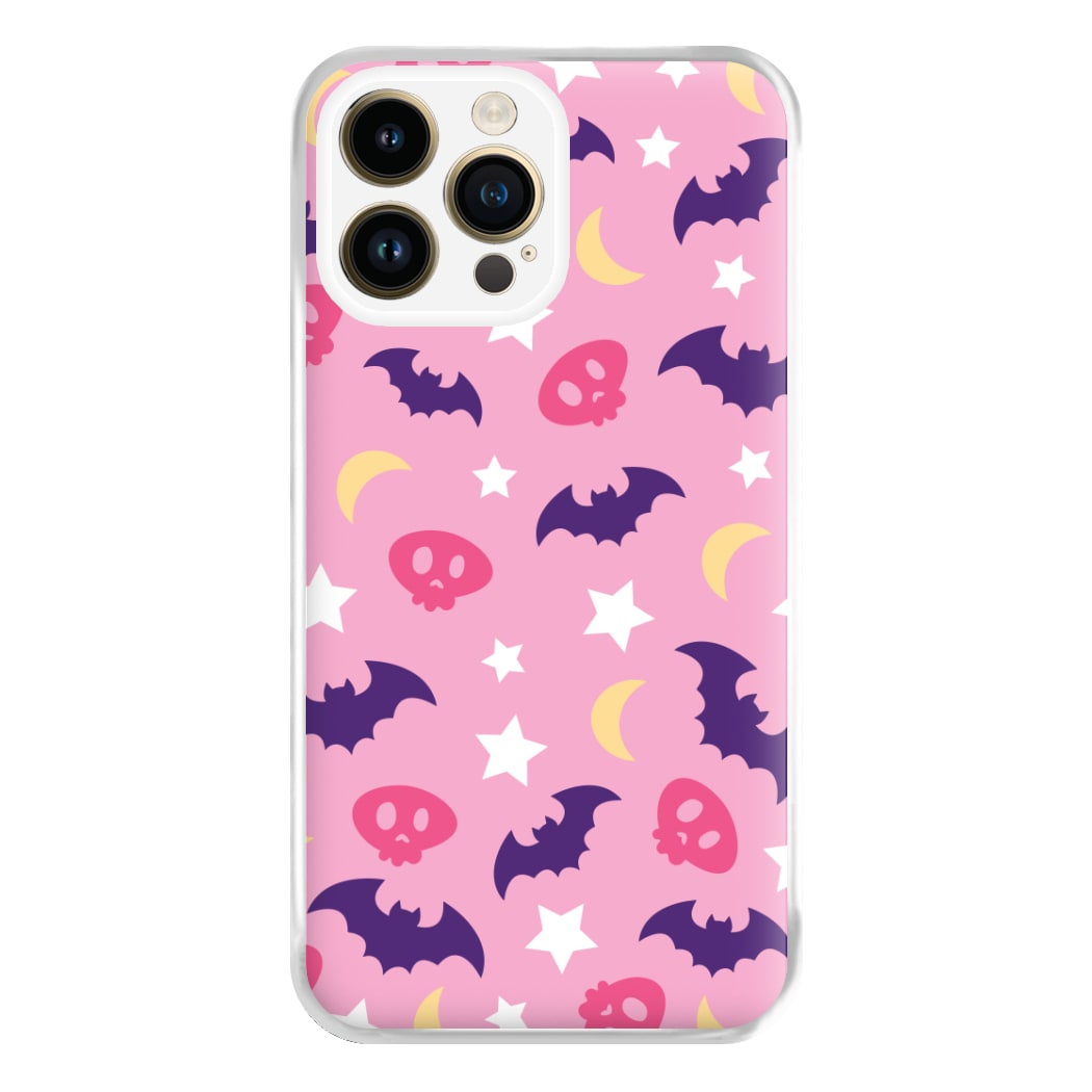 Skull, Bats And Stars Pattern iPhone 15 Pro Max Case