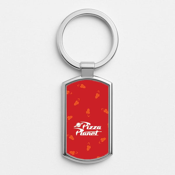 Pizza Planet Pattern Silver Metal Keyring