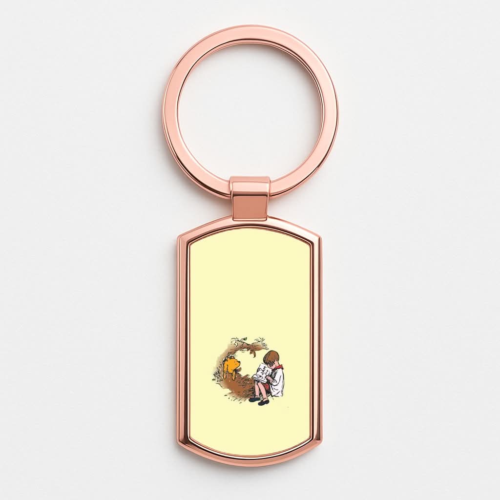 Winnie And Christopher In A Tree Rose Gold Keyring