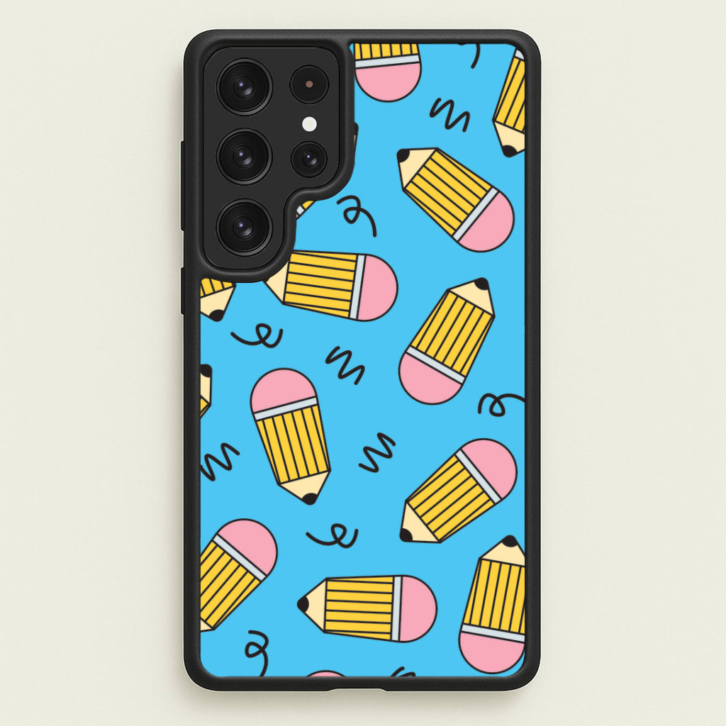 Pencils And Scribbles Pattern Galaxy S22 Ultra Case