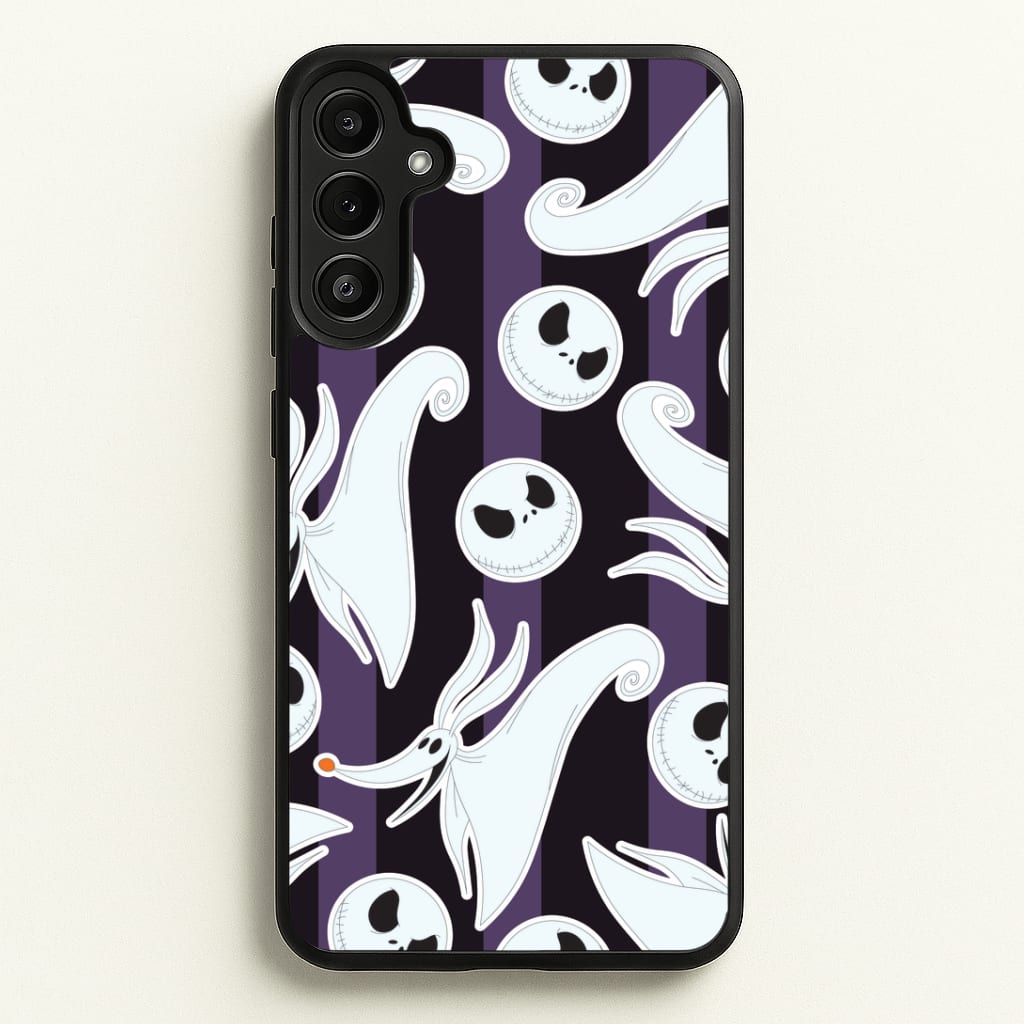 Skeleton Dog And Face Pattern Galaxy A34 Case