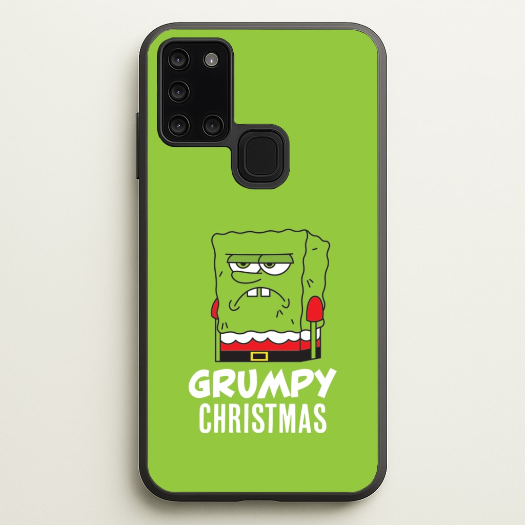 Grumpy Christmas Cartoon Sponge Galaxy A21s Case