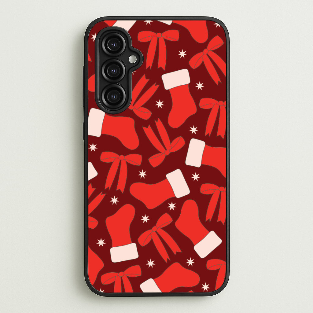 Stockings And Bows Pattern Galaxy A14 Case