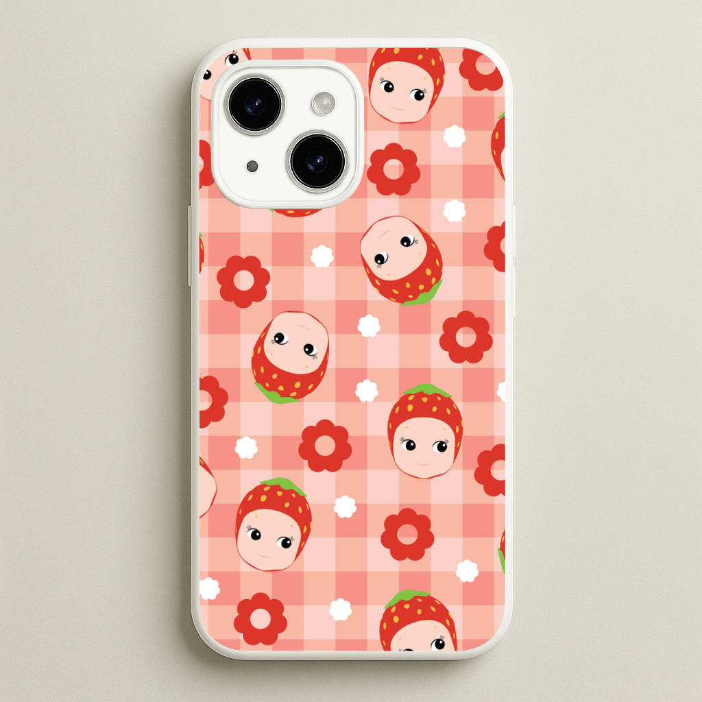 Strawberry Angel Pattern iPhone 14 Plus Case