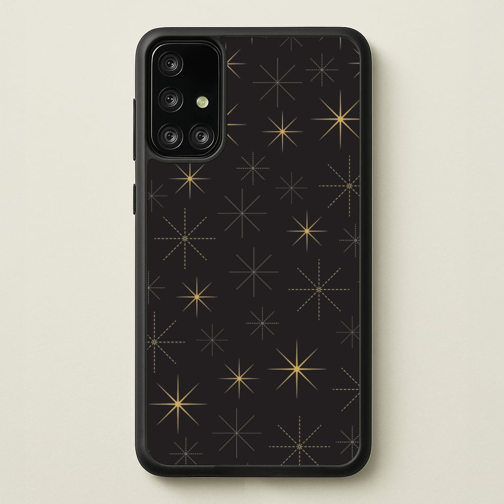 Christmas Gold Stars Pattern Galaxy A71 Case
