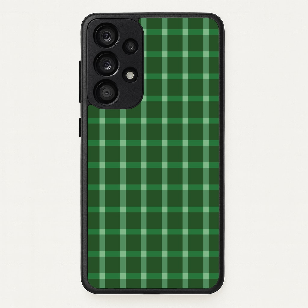 Dark Green Tartan Christmas Pattern Galaxy A53 Case