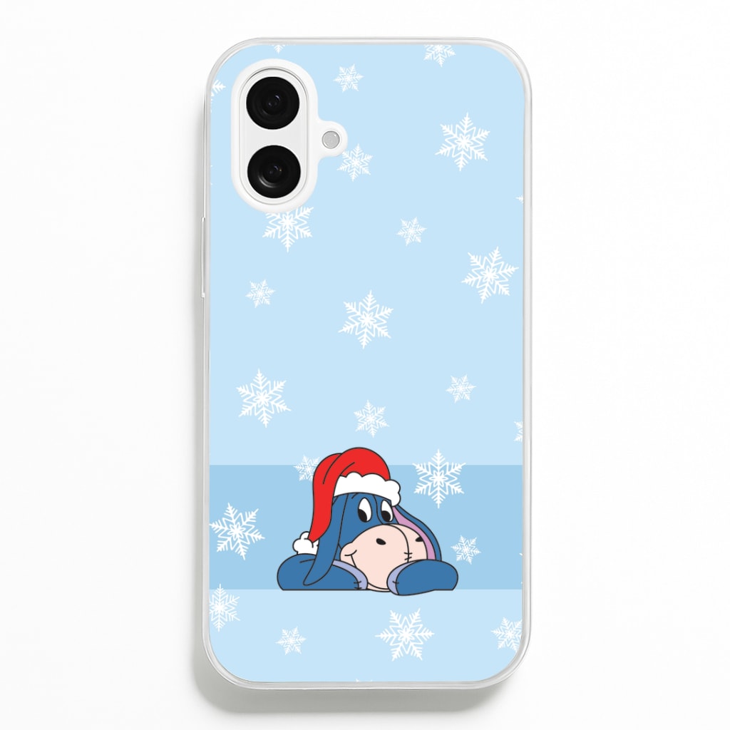 Cartoon Donkey Snowflakes iPhone 16 Plus Case