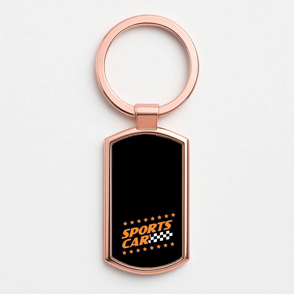 Sports Car Rose Gold Keyring