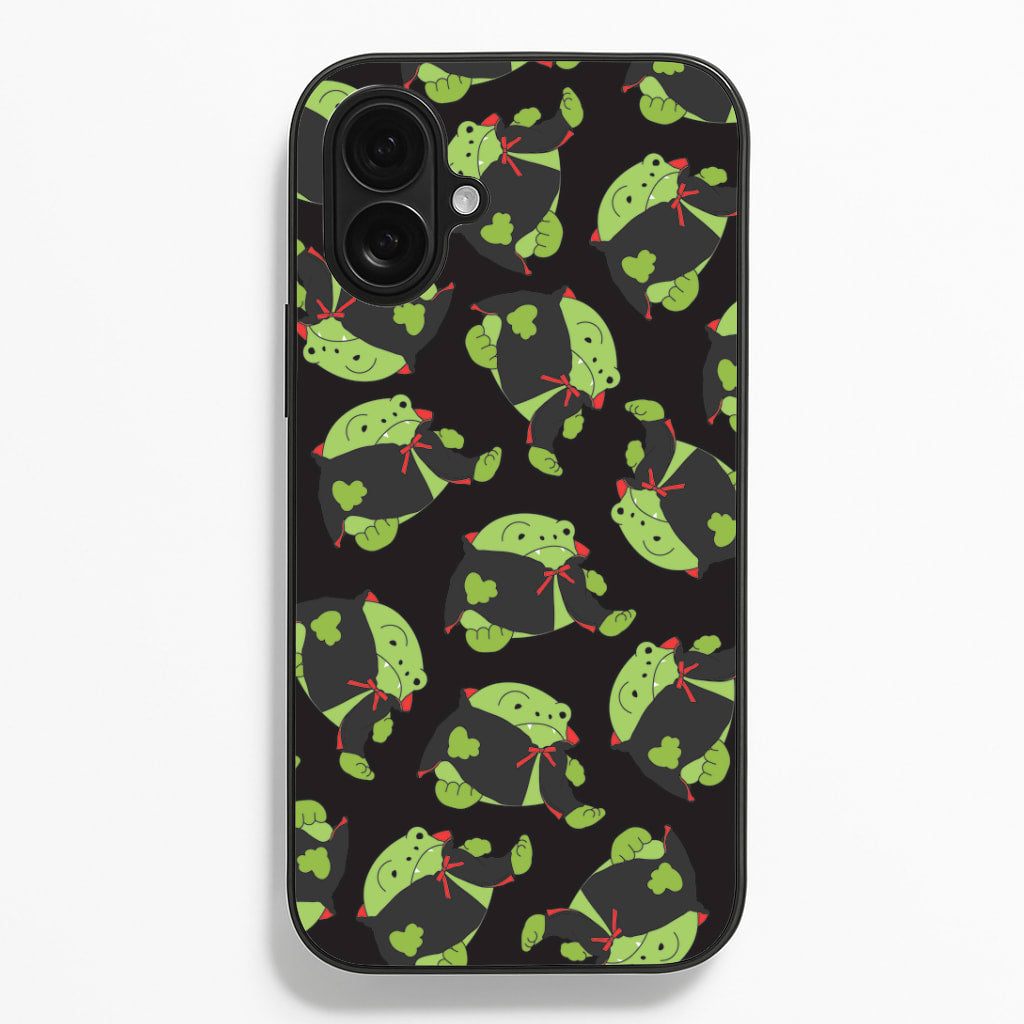 Vampire Frog Pattern - Halloween iPhone 16 Plus Case