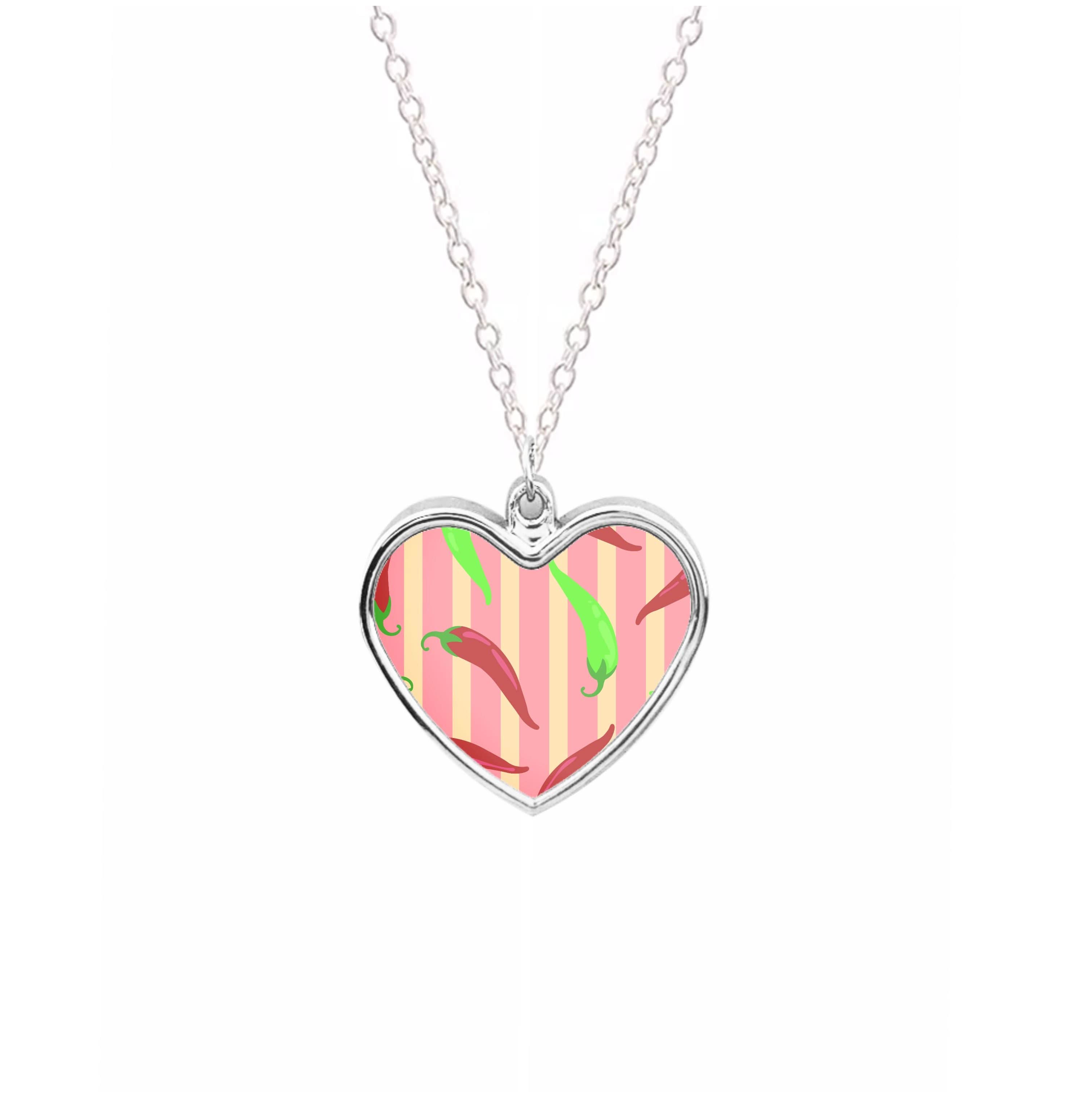 Chilis With Stripes Pattern Necklace